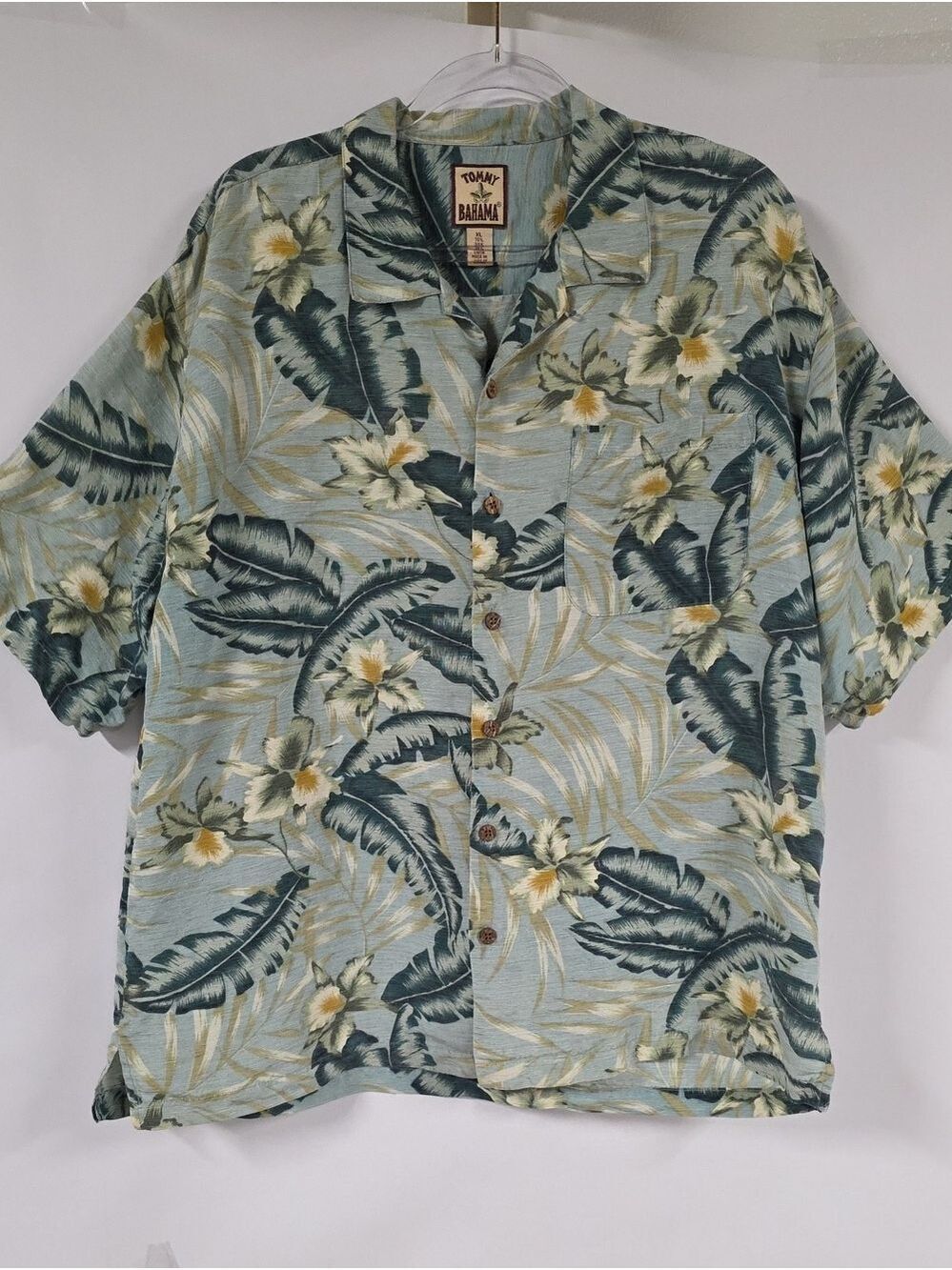 Tommy Bahama Men's Silk Linen Blend Hawaiian Button-Down Shirt, Aloha, Sz XL